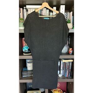 Alice+Olivia Corinne Black Metallic Sparkly Dress Size Medium